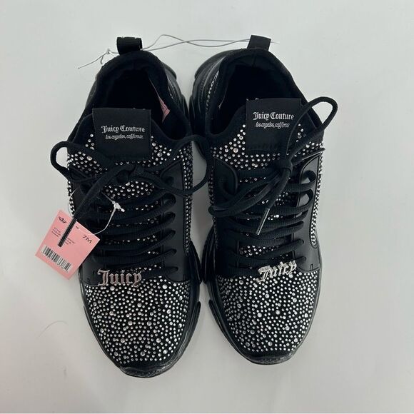 Juicy Couture Forever 21 Rhinestone Black Sneakers NWT Size 7 - Picture 4 of 9